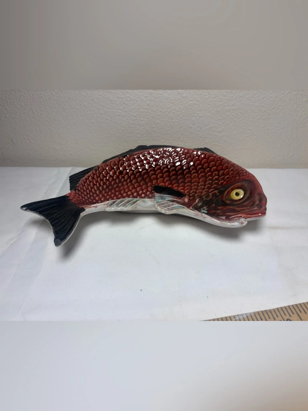 Decorative Ceramic Fish Figurine - Brown and Black